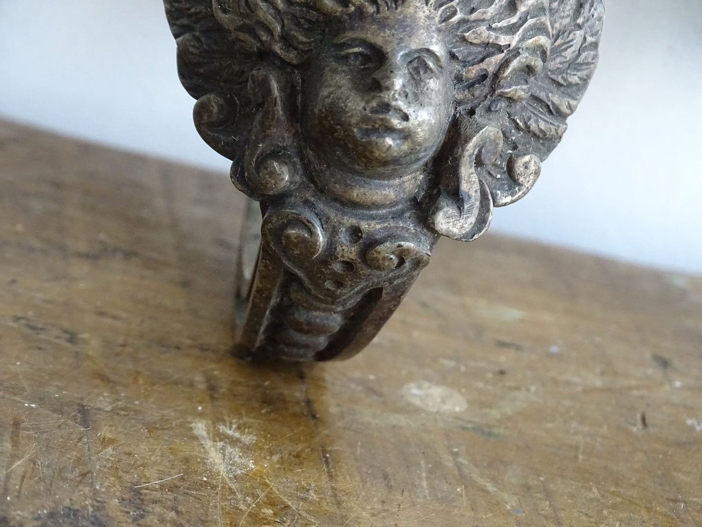 Pair of Antique French Curtain Hooks with Faces 