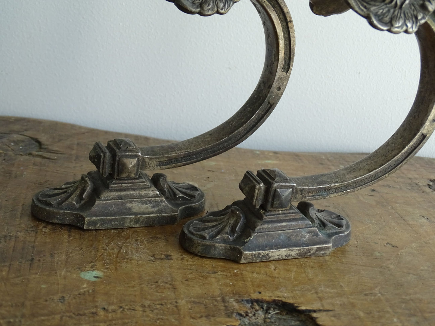 Pair of Antique French Curtain Hooks with Faces 