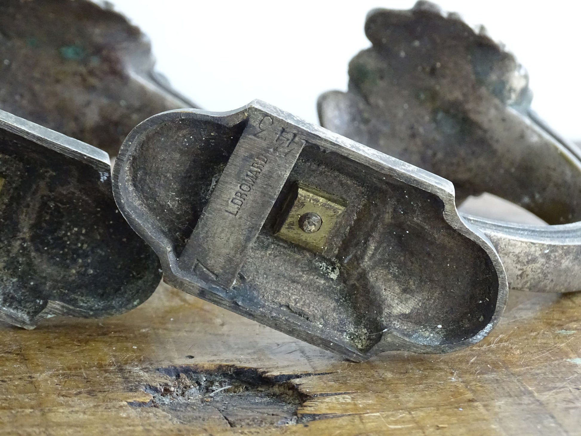 Pair of Antique French Curtain Hooks with Faces 