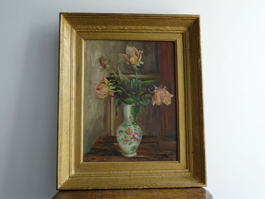 Antique French Framed Floral Still Life Painting