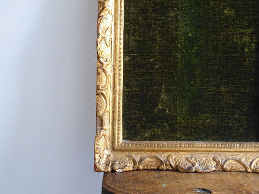 Antique French Gilt Frame with Green Velvet