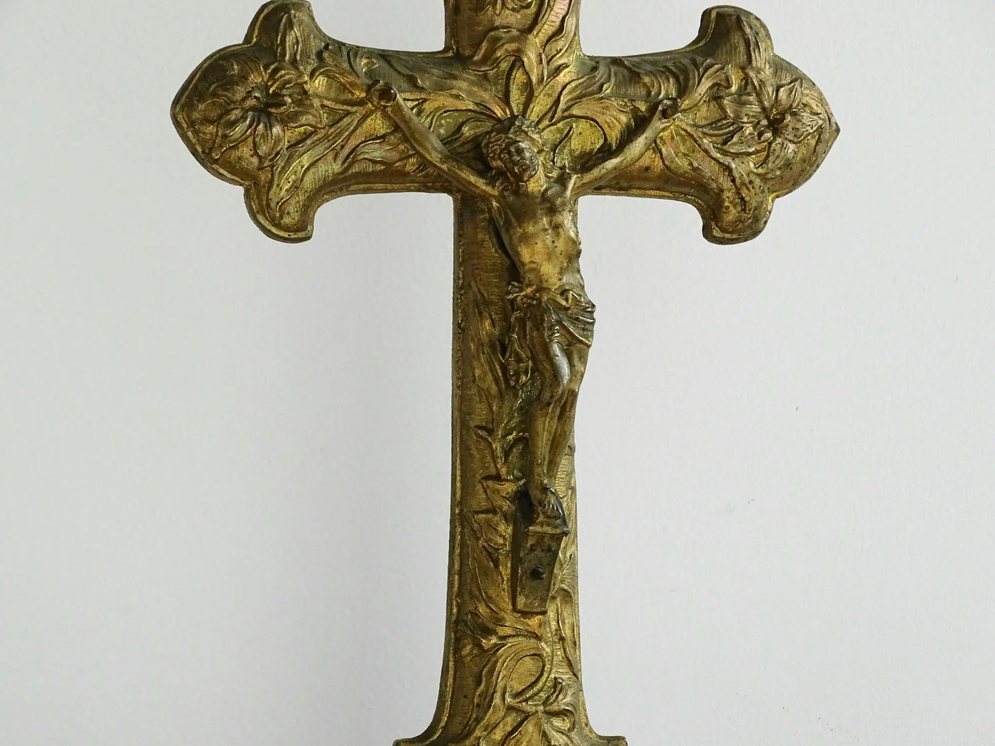 Antique French Gilt Metal Altar Cross