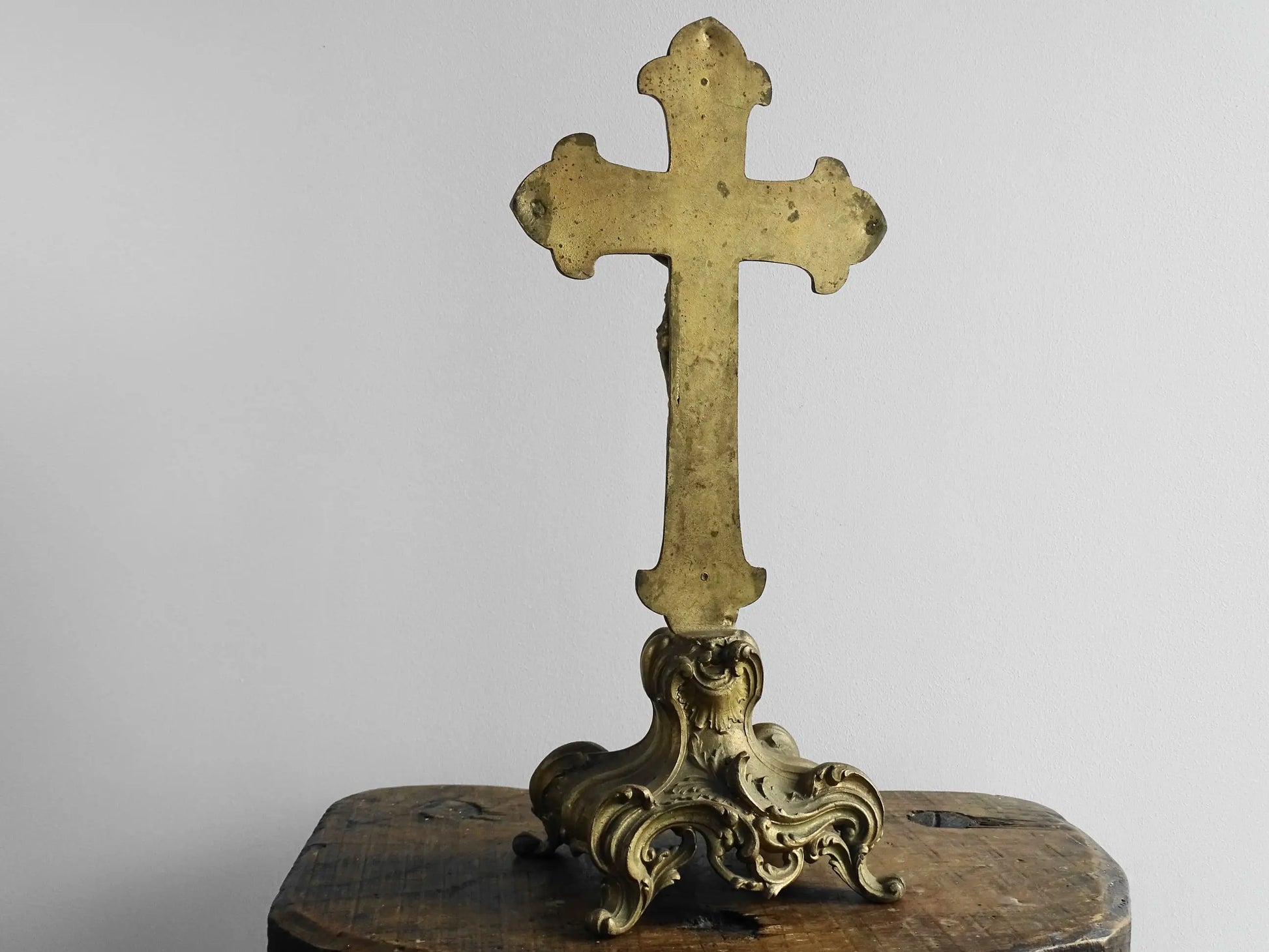 Antique French Gilt Metal Altar Cross