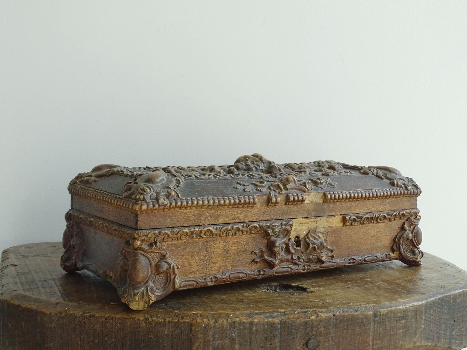 Antique French Walnut Glove Box