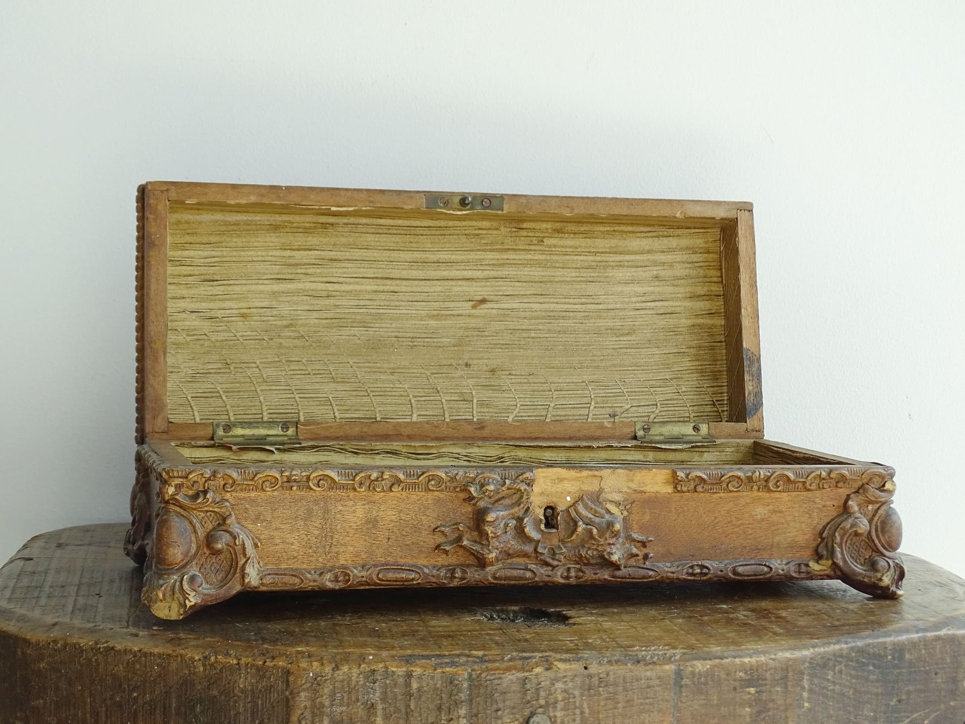 Antique French Walnut Glove Box