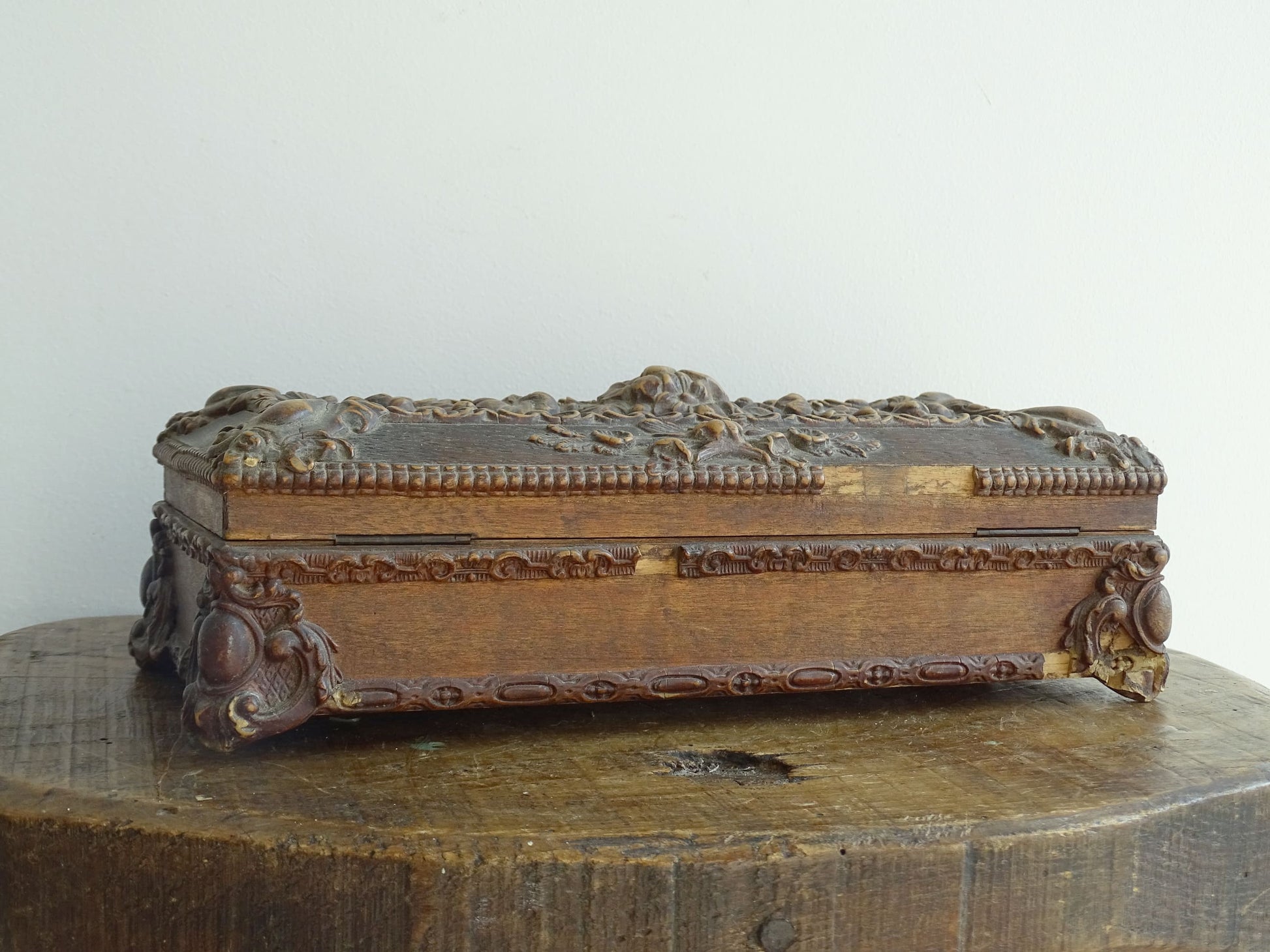 Antique French Walnut Glove Box