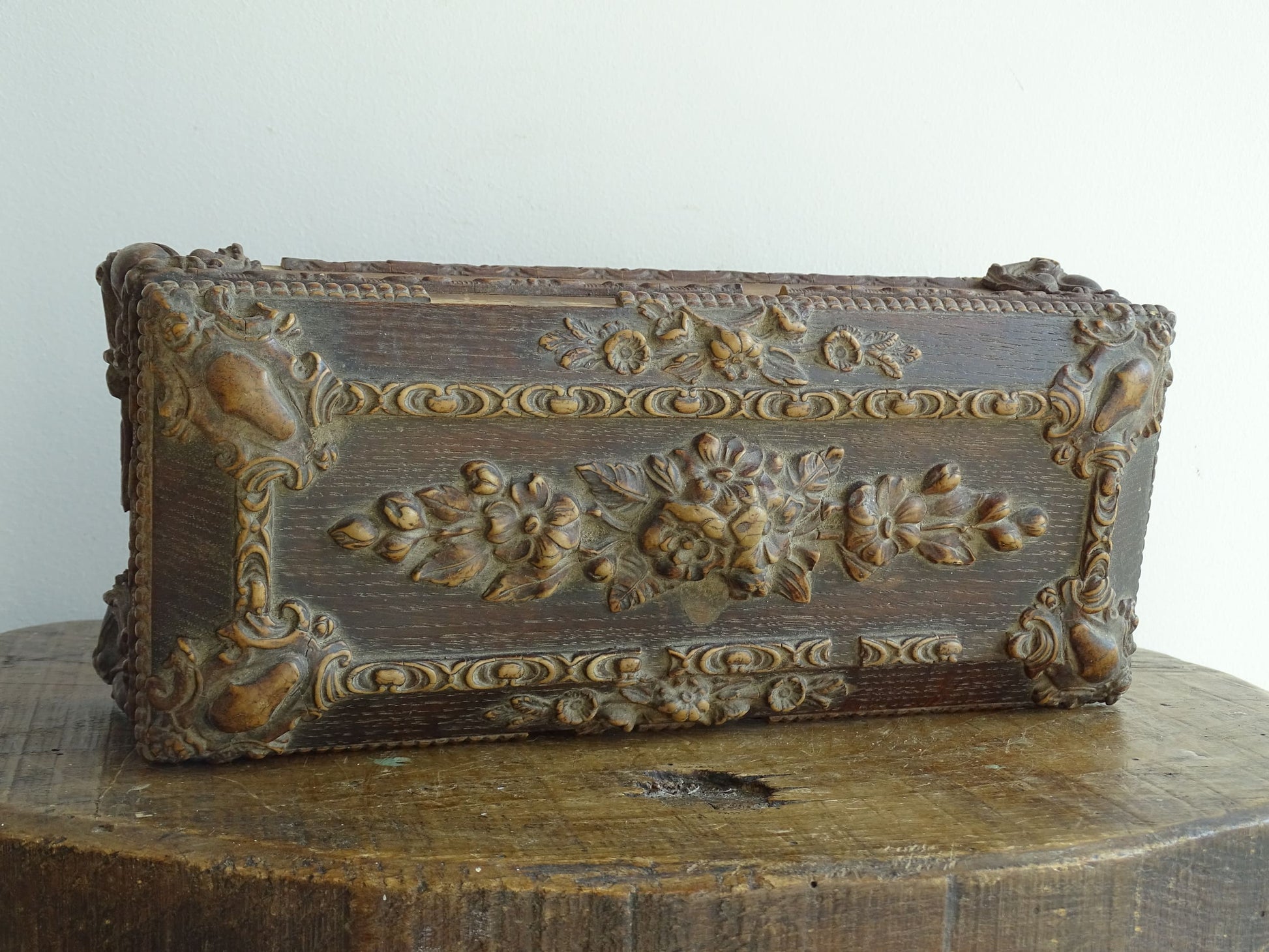 Antique French Walnut Glove Box