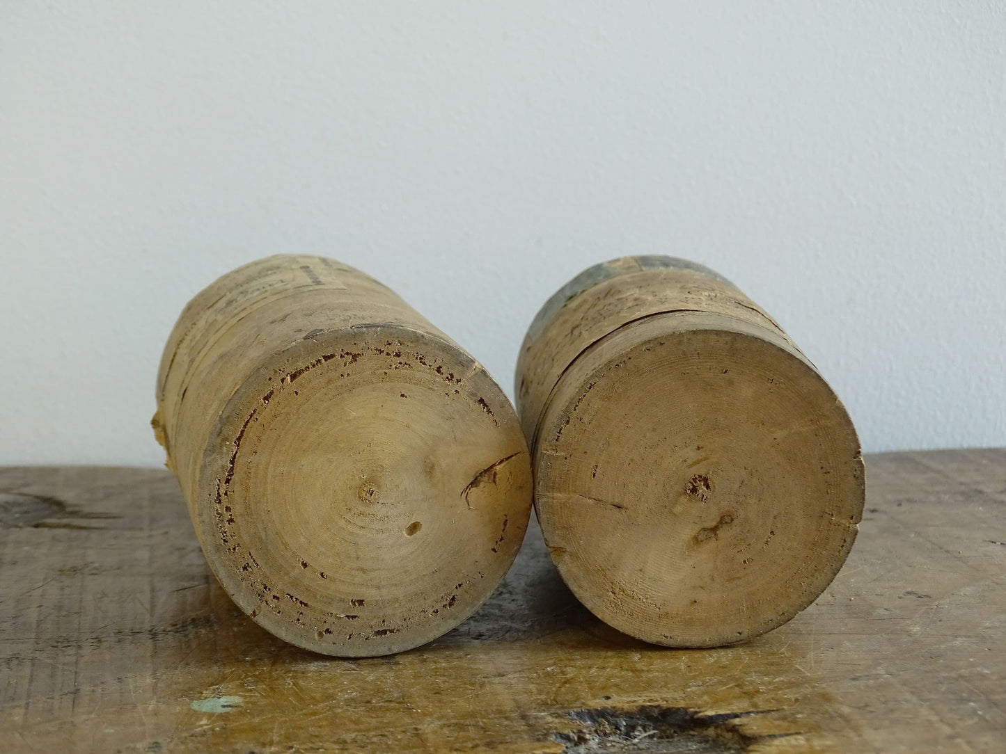 Two Antique French Glass Vials in Wooden Cases, Antique glass bottles, Elixir Végétal de la Grand-Chartreuse