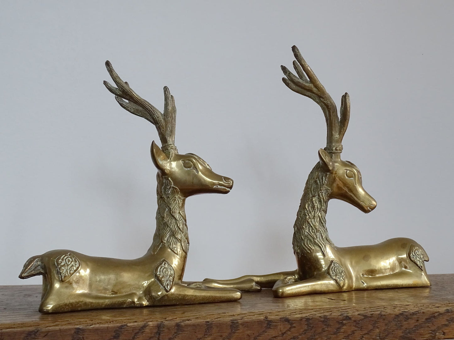 Pair of Mid 20th Century Brass Deer Ornaments