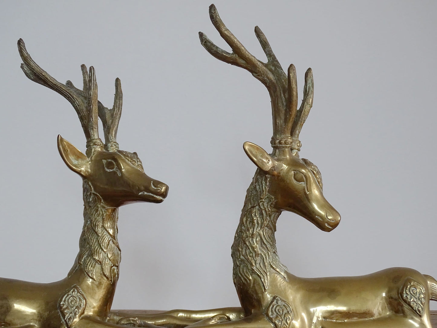 Pair of Mid 20th Century Brass Deer Ornaments