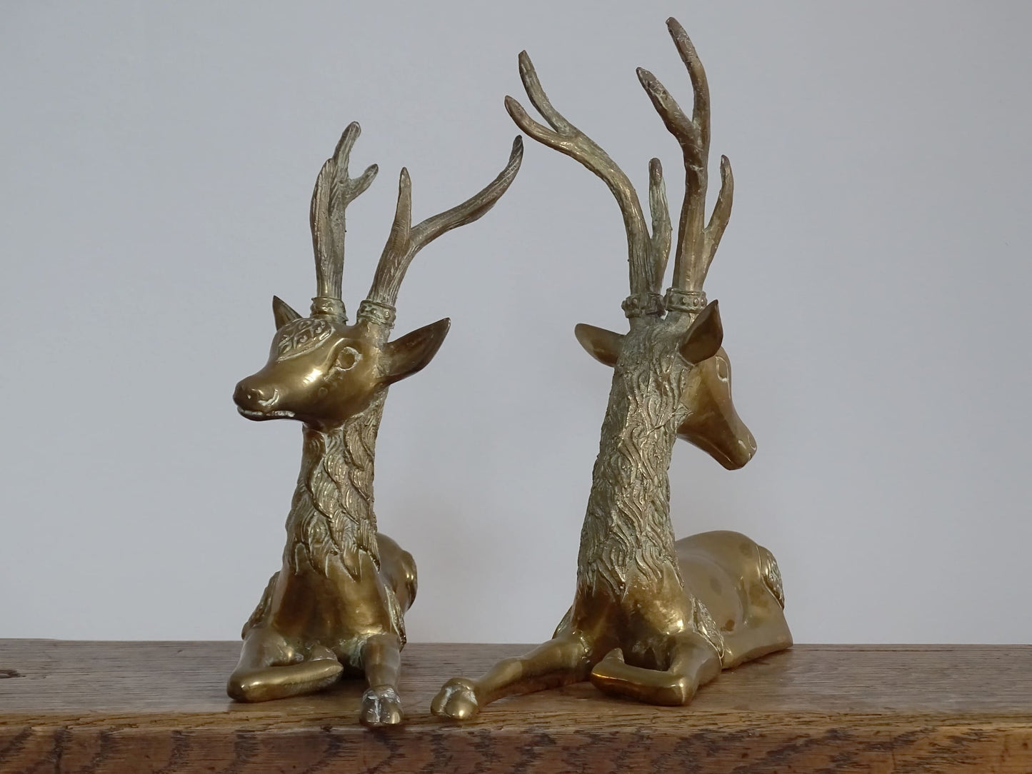 Pair of Mid 20th Century Brass Deer Ornaments