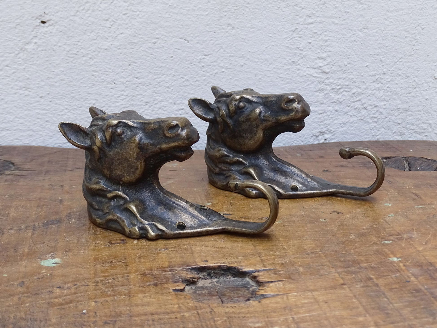 Pair of Brass Horse Hooks