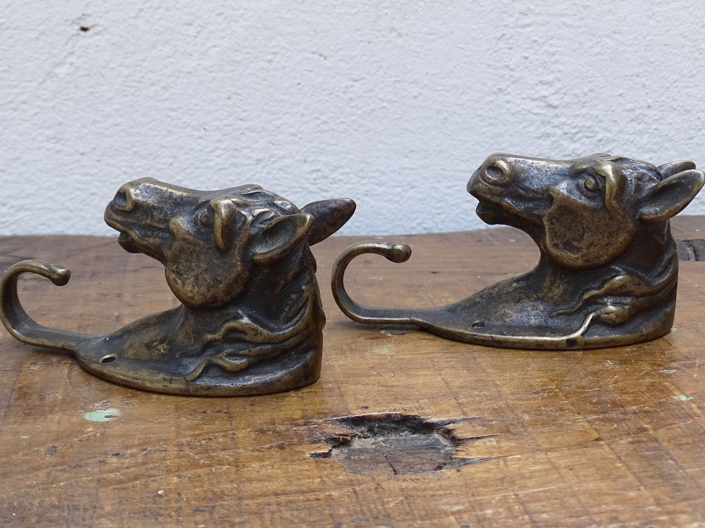 Pair of Brass Horse Hooks