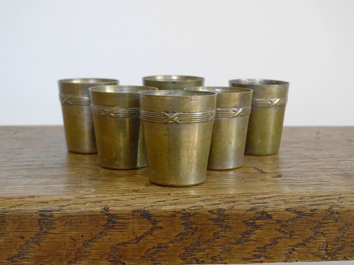 Set of Six French antique Silver Plated Aperitif Cups