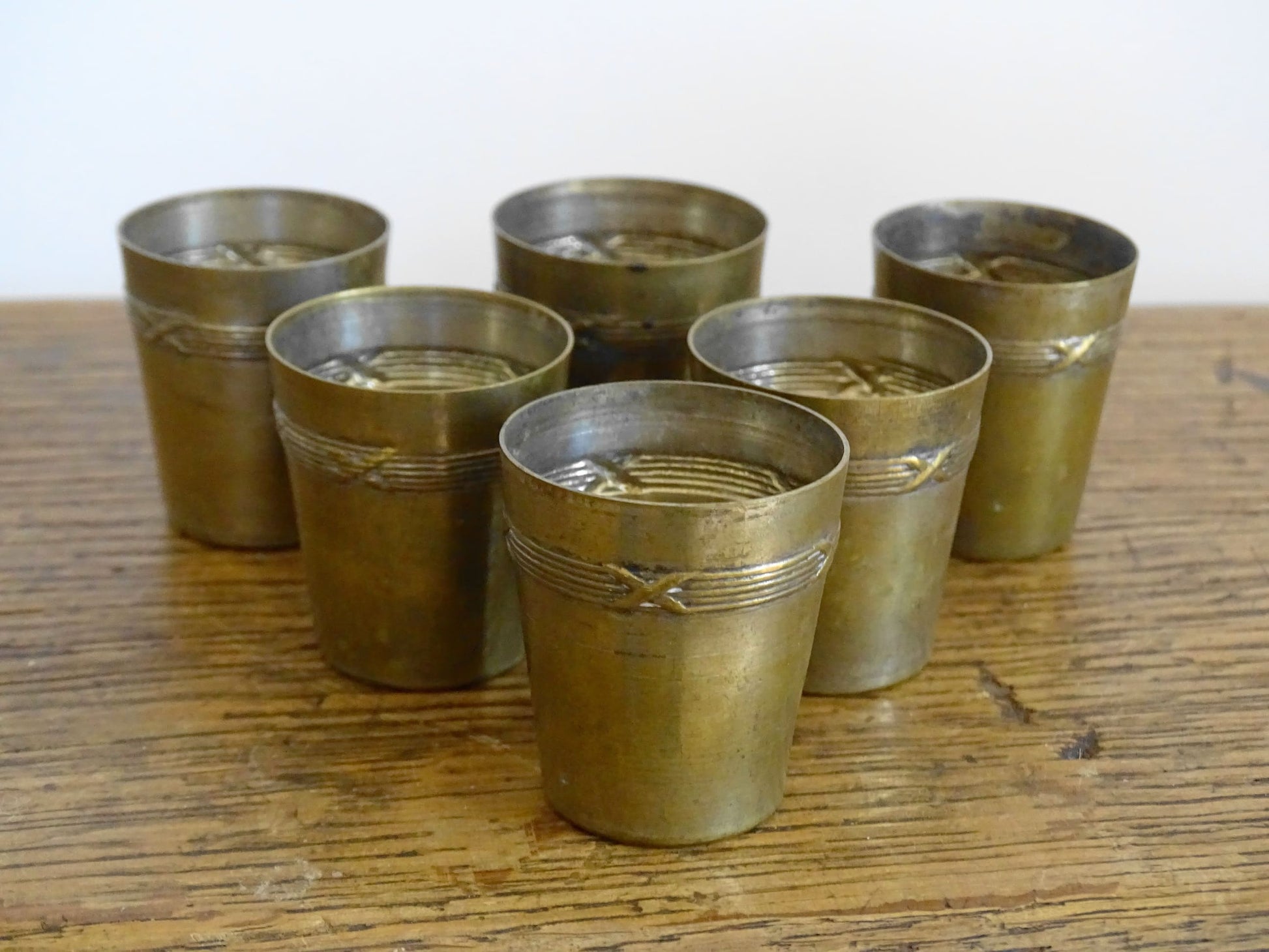 Set of Six French antique Silver Plated Aperitif Cups