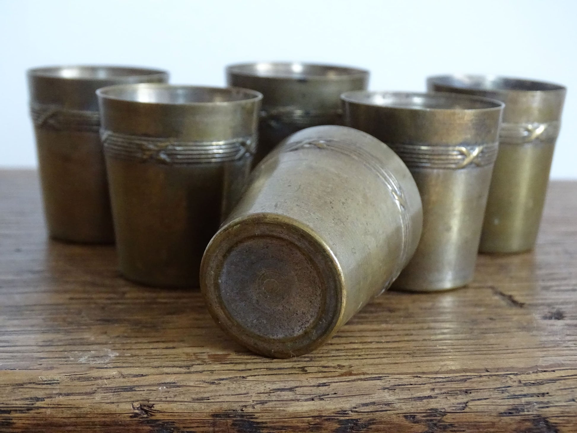 Set of Six French antique Silver Plated Aperitif Cups