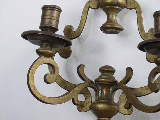 Pair of Vintage Brass Wall Sconces