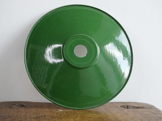 Vintage French Enamel Green Light Shade