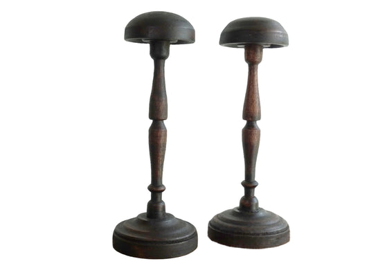 Pair of Vintage Wooden French Hat Stands