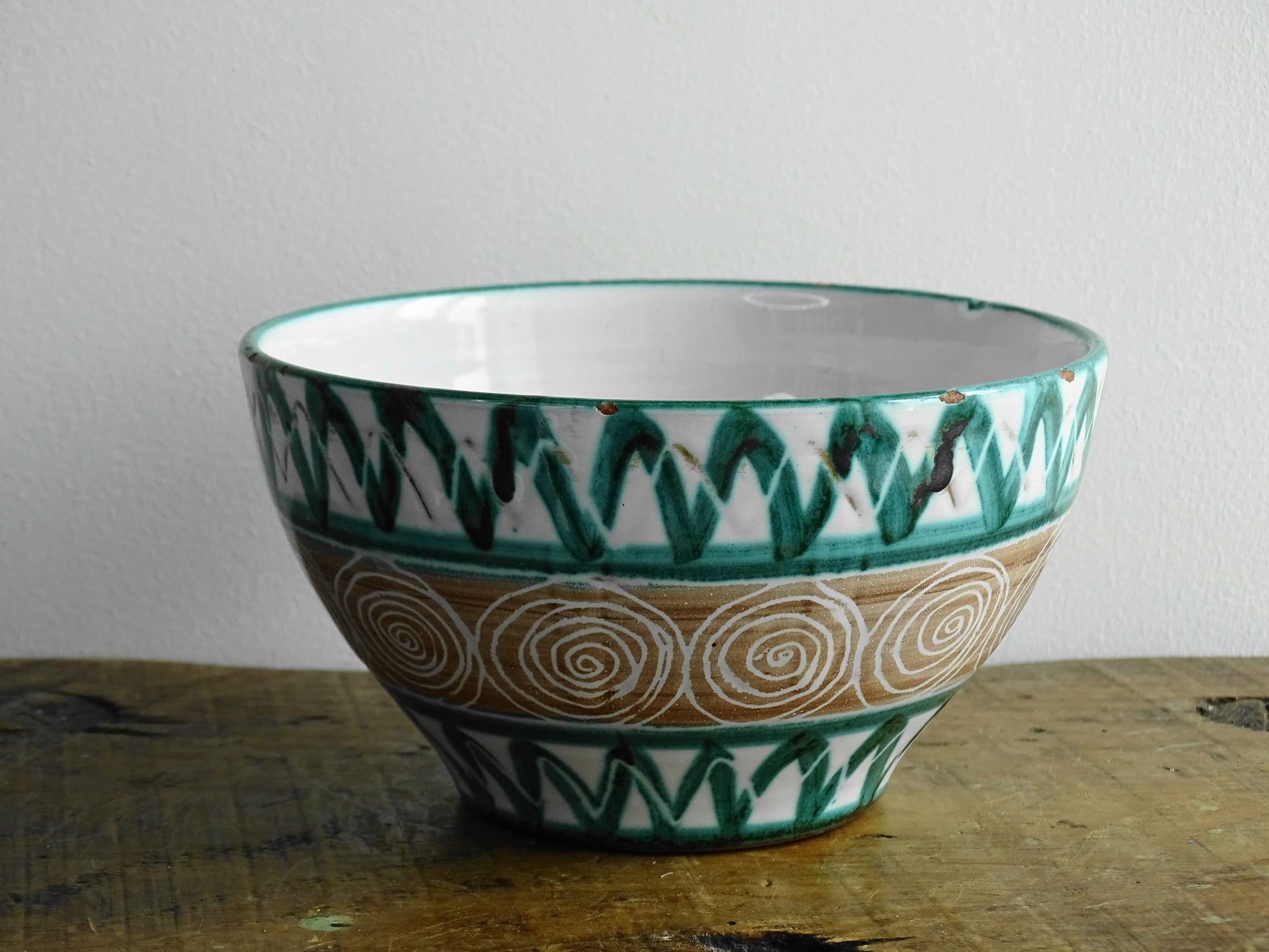 Vintage French Robert Picault Bowl in Green and Brown