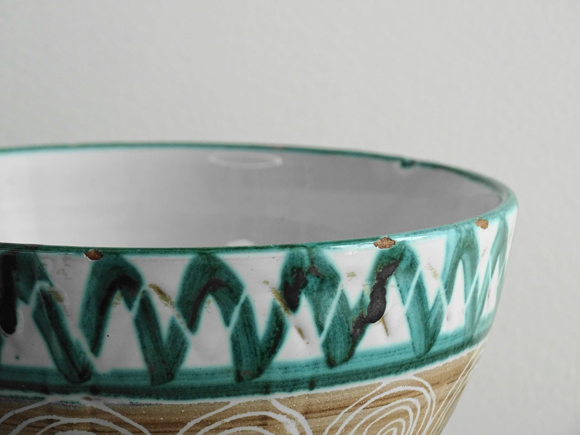 Vintage French Robert Picault Bowl in Green and Brown