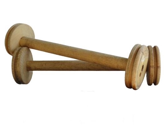 Pair of Vintage Wooden Bobbins